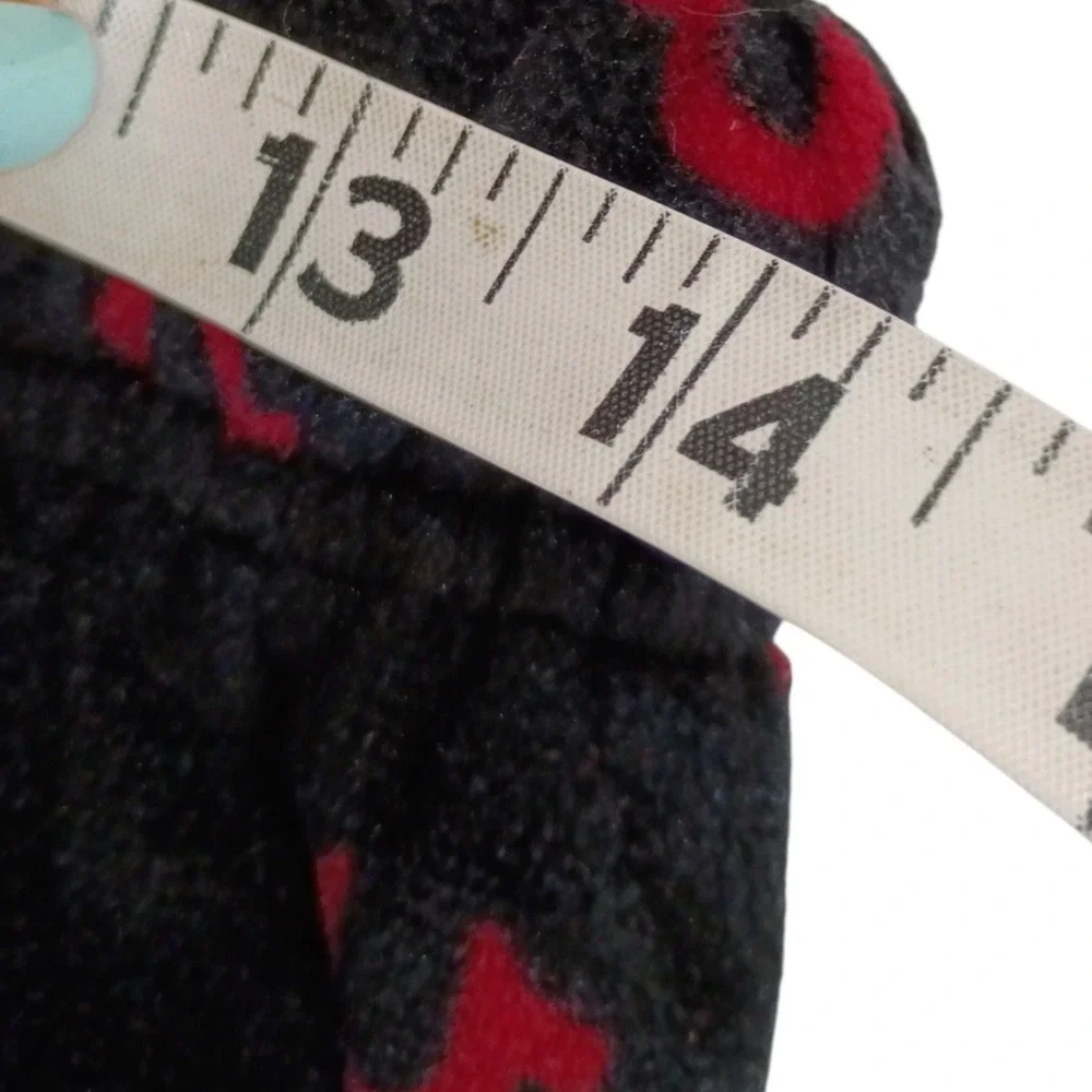 True Religion Mens Velour Pajama Pants Black Red Horseshoe Monogram Large Lounge